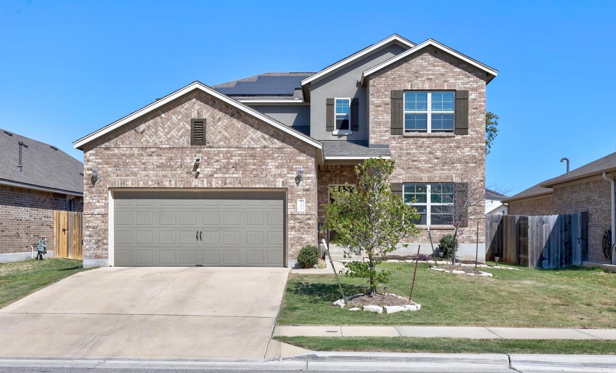 View 361 Bright Star Ln in Morningstar 361 Bright Star Ln - front exterior - Luxury home in Morningstar, Georgetown, TX