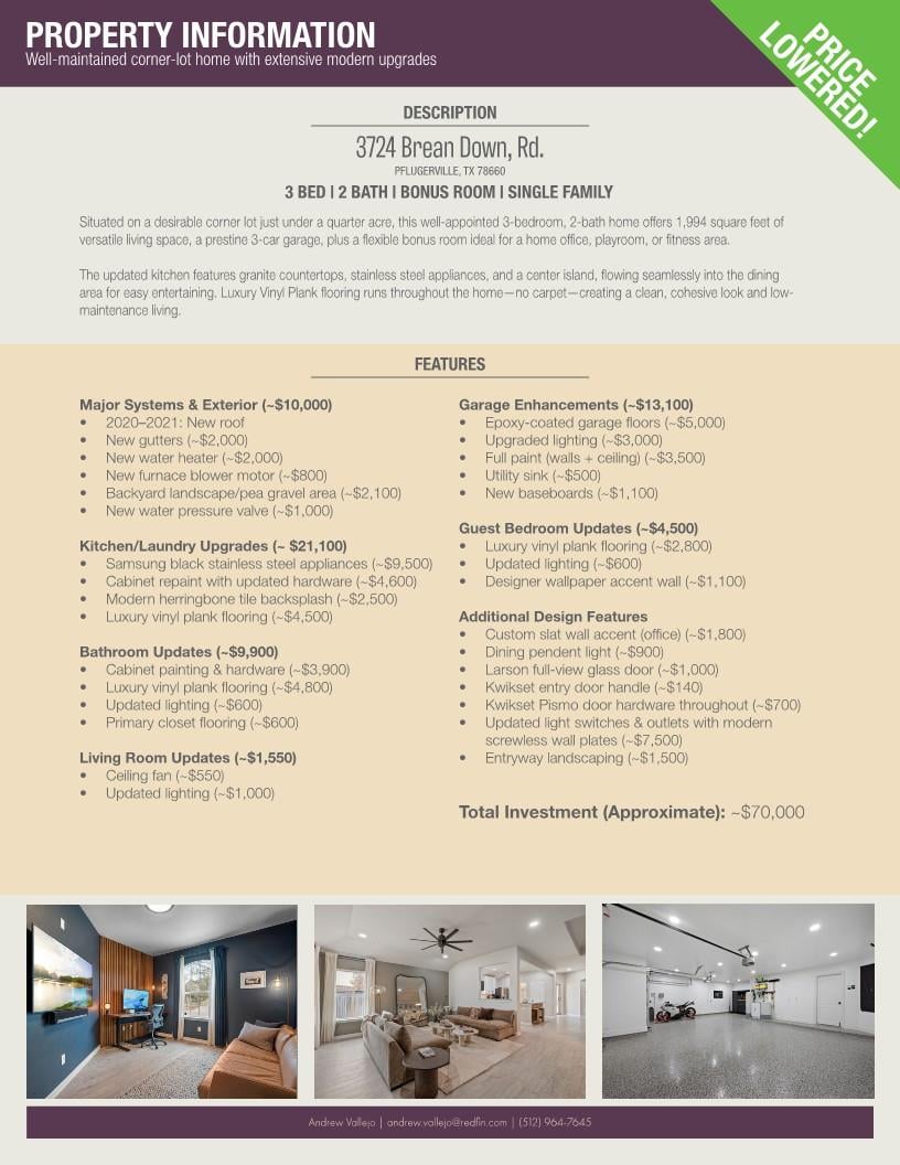 Living area at 3724 Brean Down - 3 bed 2 bath home