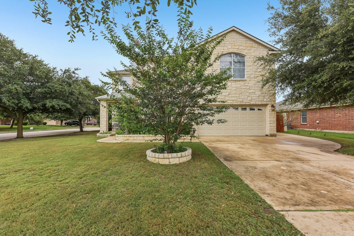 View 3817 Heron Roost Pass in THE RETREAT AT BLACKHAWK 3817 Heron Roost Pass - front exterior - Luxury home in THE RETREAT AT BLACKHAWK, Pflugerville, TX