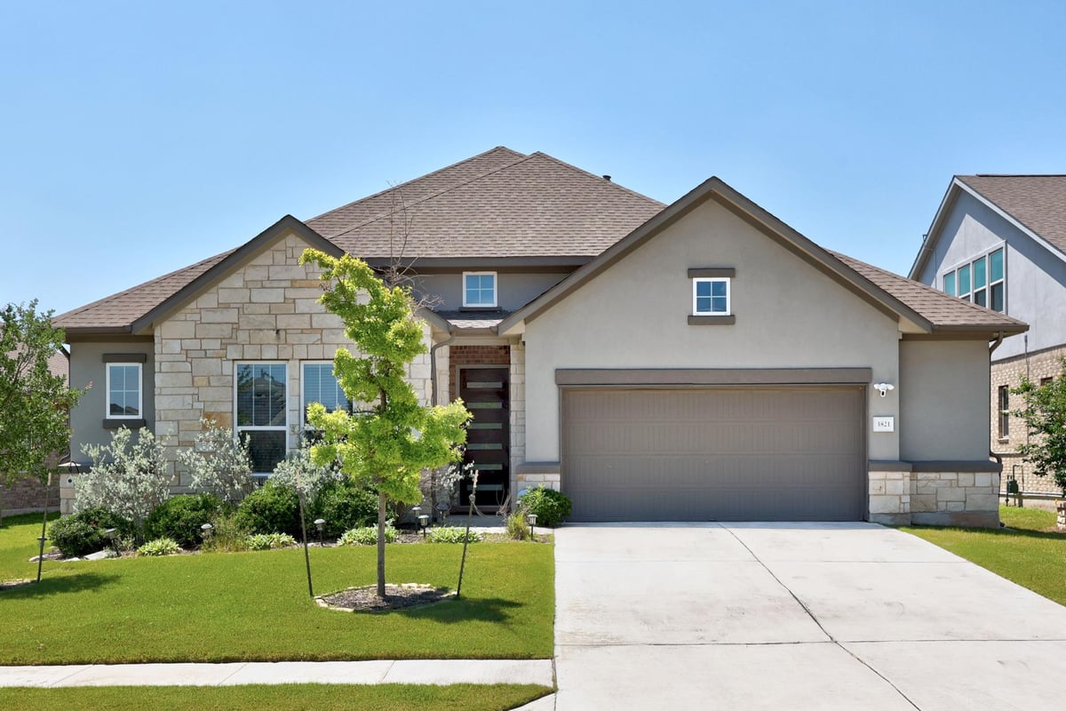 View 3821 Raven Caw PASS in PARK AT BLACKHAWK 3821 Raven Caw PASS - front exterior - Luxury home in PARK AT BLACKHAWK, Pflugerville, TX