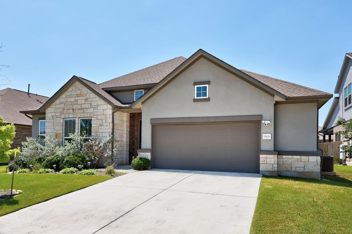 View 3821 Raven Caw PASS in PARK AT BLACKHAWK 3821 Raven Caw PASS - front exterior - Luxury home in PARK AT BLACKHAWK, Pflugerville, TX