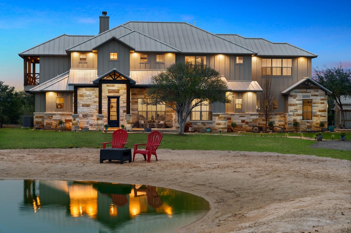 3830 Outback Trl - front exterior - Luxury home in Lick Creek Ranch Ph 01, Spicewood, TX