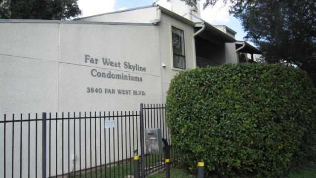 View 3840 Far West BLVD Unit #225 in Far West Skyline Condominiums 3840 Far West BLVD Unit #225 - front exterior - Luxury home in Far West Skyline Condominiums, Austin, TX