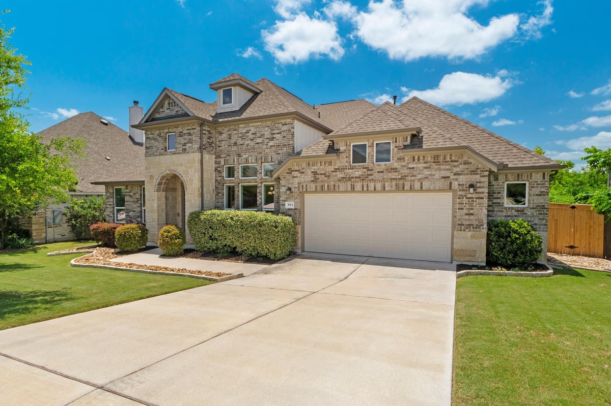 View 393 Stone River DR in Highpointe Ph V Sec Three 393 Stone River DR - front exterior - Luxury home in Highpointe Ph V Sec Three, Austin, TX