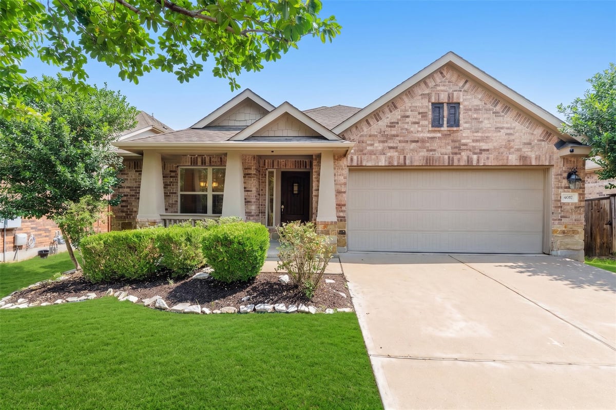 View 4017 Darryl ST in Highlands at Mayfield Ranch 4017 Darryl ST - front exterior - Luxury home in Highlands at Mayfield Ranch, Round Rock, TX