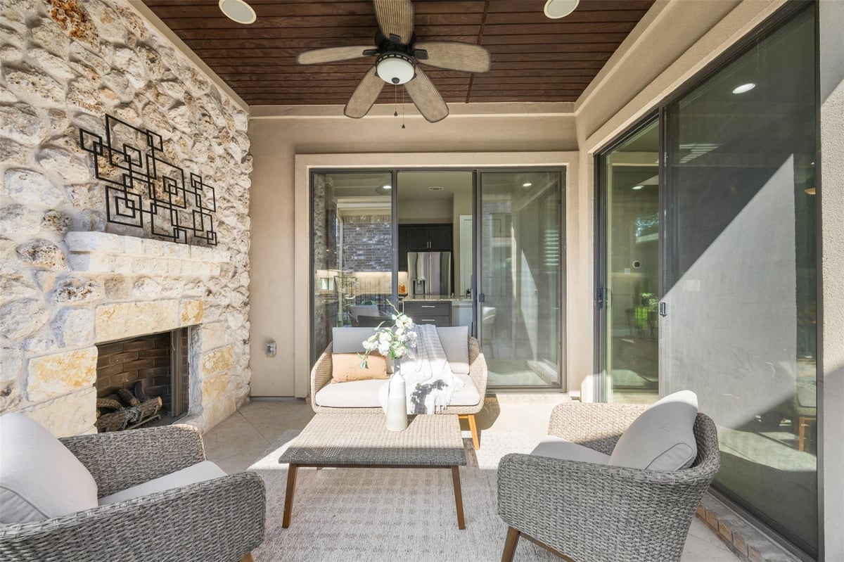 View 404 Jeffrey David in Enclave at Highland Horizon 404 Jeffrey David - front exterior - Luxury home in Enclave at Highland Horizon, Austin, TX