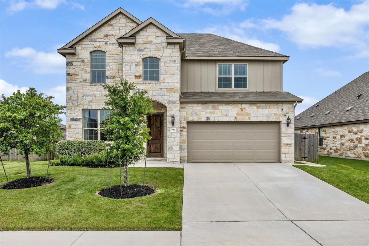 View 406 Bluejack WAY in Hutto Highlands 406 Bluejack WAY - front exterior - Luxury home in Hutto Highlands, Hutto, TX