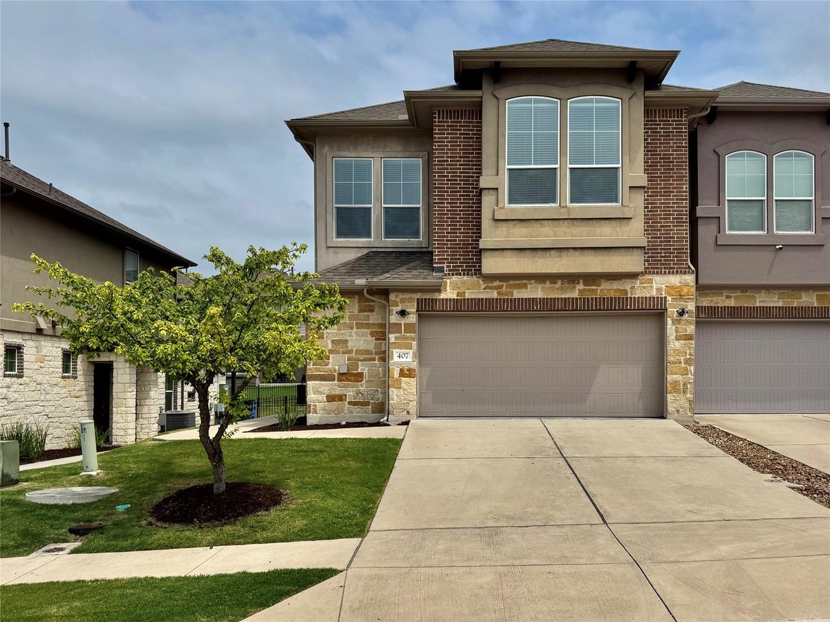 View 407 Rhetoric Way in Carrington Court 407 Rhetoric Way - front exterior - Luxury home in Carrington Court, Pflugerville, TX