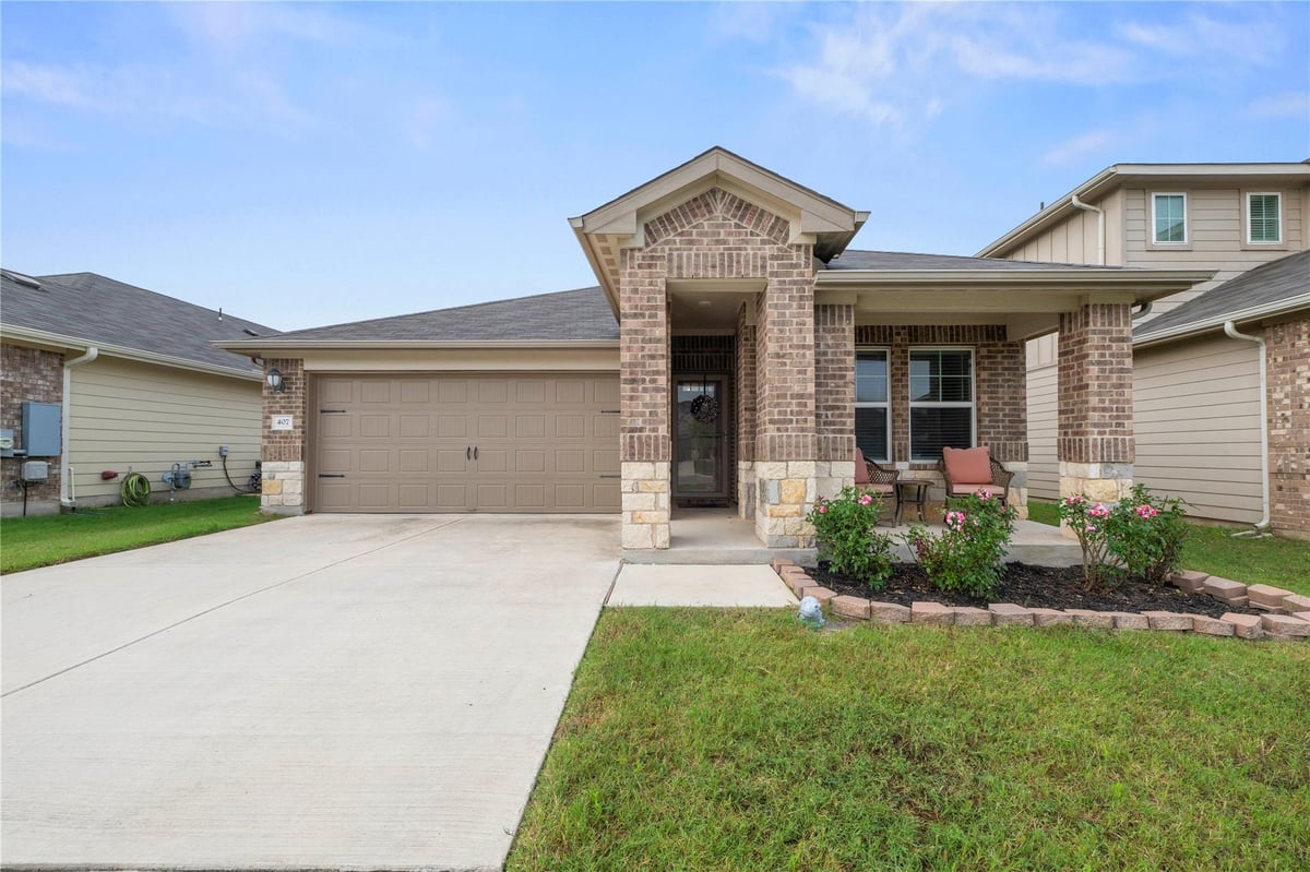 View 407 Water Way Ave in Cross Creek Phase 1 407 Water Way Ave - front exterior - Luxury home in Cross Creek Phase 1, Hutto, TX