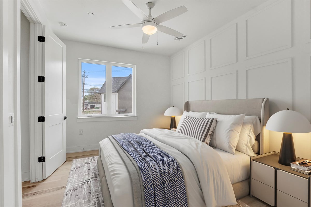 Primary bedroom at 4127 E 12th St Unit #8 - 3 bed 2 bath home