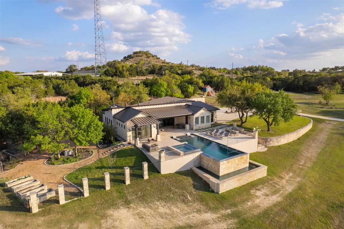 View 421 Rolling Hills Rd in none 421 Rolling Hills Rd - pool area with 421 Rolling Hills Rd in Blanco - Luxury home in none, Blanco, TX
