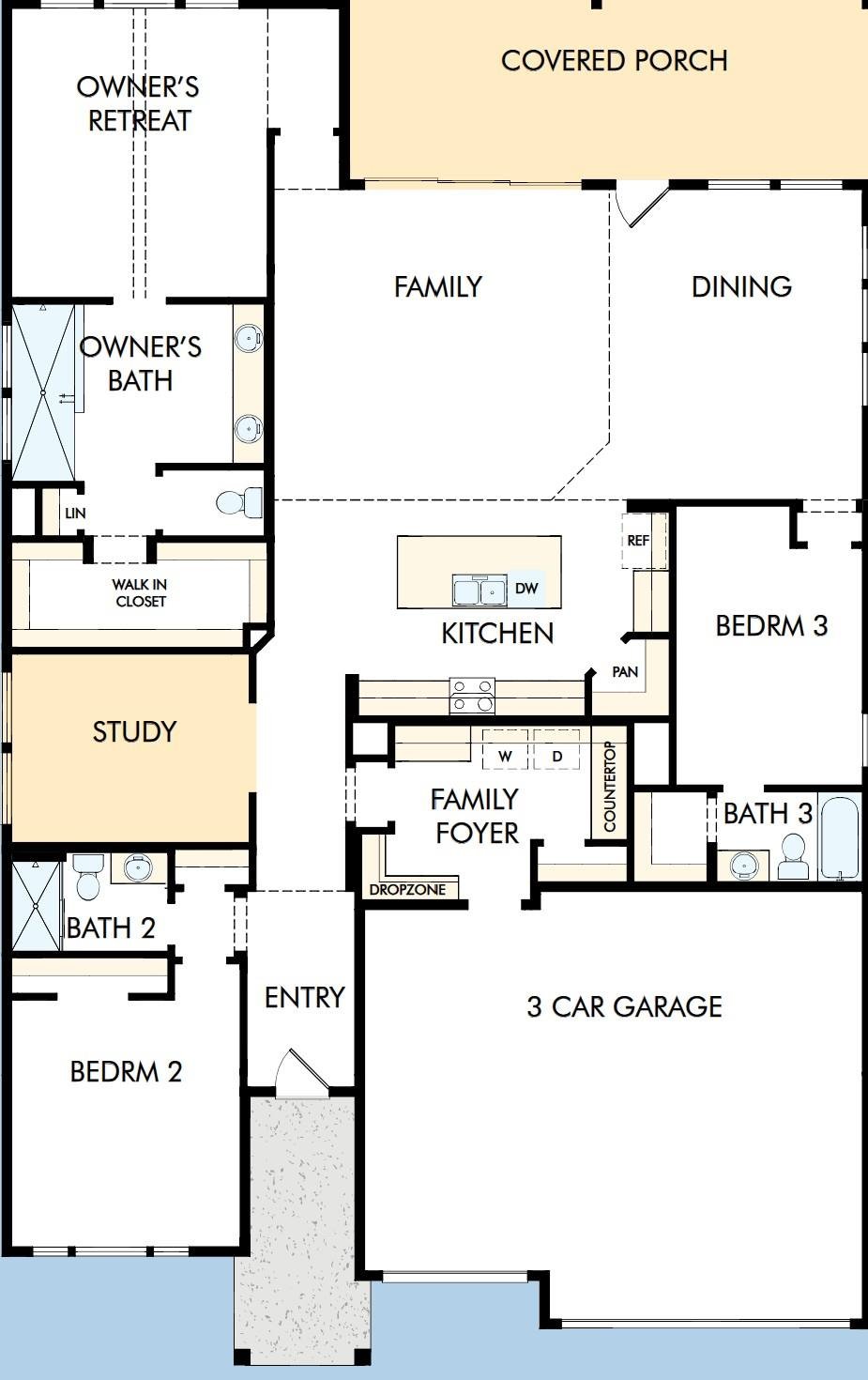 Living area at 428 Spanish Clover Trl - 3 bed 3 bath home