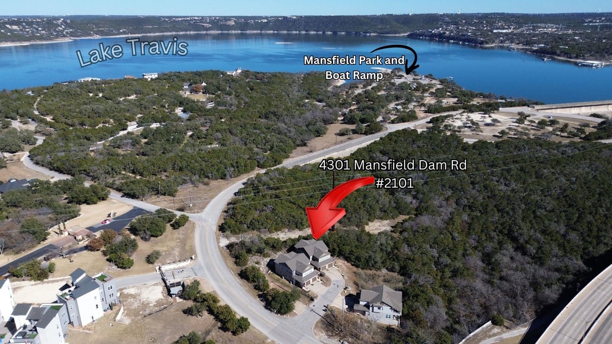 View 4301 Mansfield Dam Rd Unit #2101 in Lakeside Villas Ii 4301 Mansfield Dam Rd Unit #2101 - front exterior - Luxury home in Lakeside Villas Ii, Austin, TX