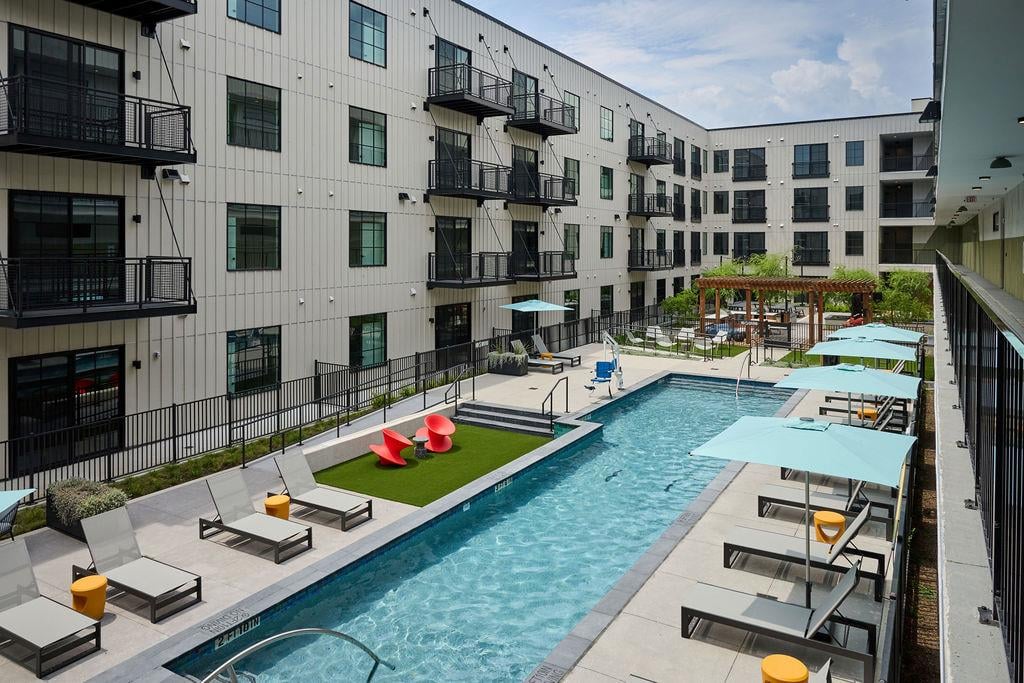 Living area at 4315 S Congress Ave Unit #221 - 2 bed 2 bath home