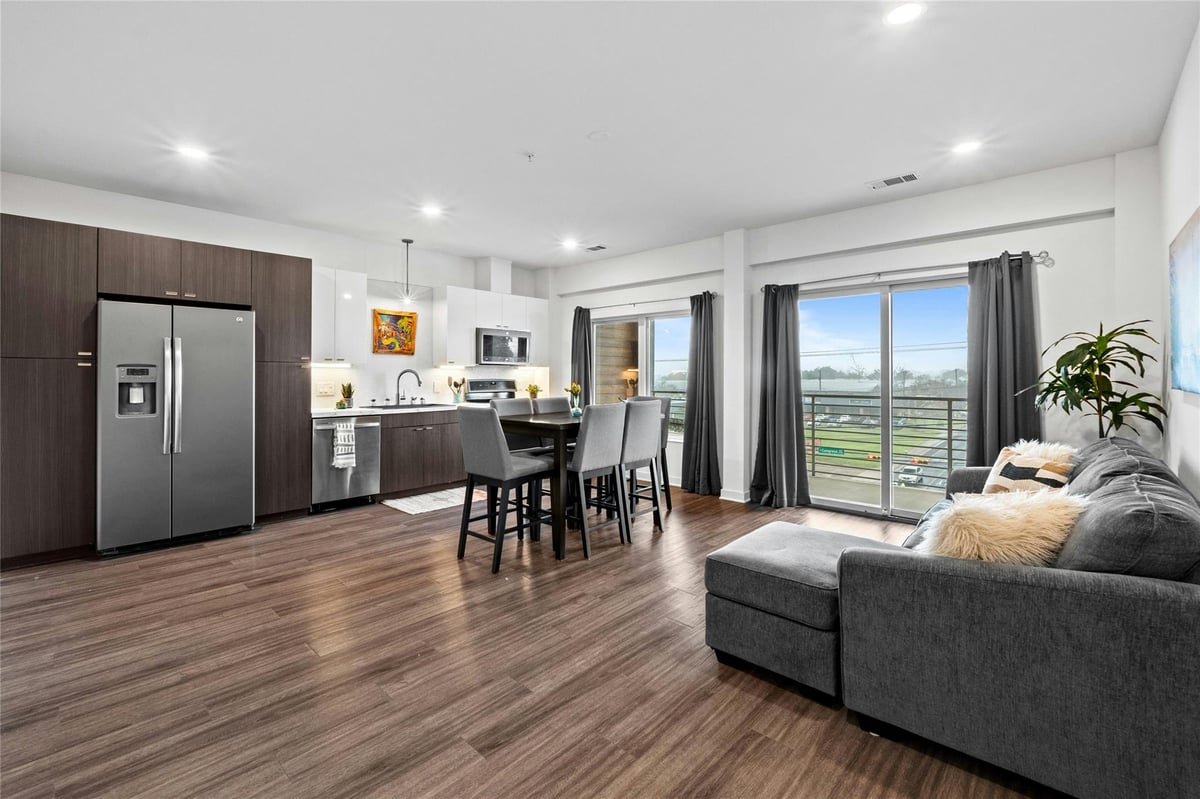 View 4361 S Congress Ave Unit #402 in Public Condos 4361 S Congress Ave Unit #402 - front exterior - Luxury home in Public Condos, Austin, TX