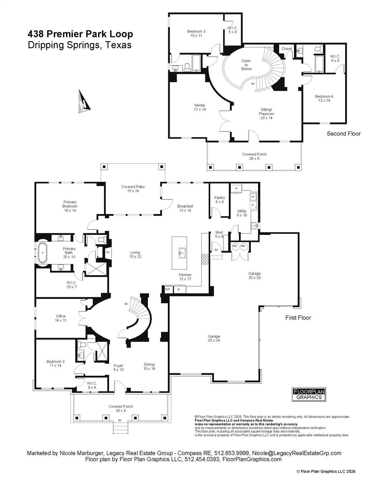 Primary bedroom at 438 Premier Park Loop - 4 bed 4 bath home