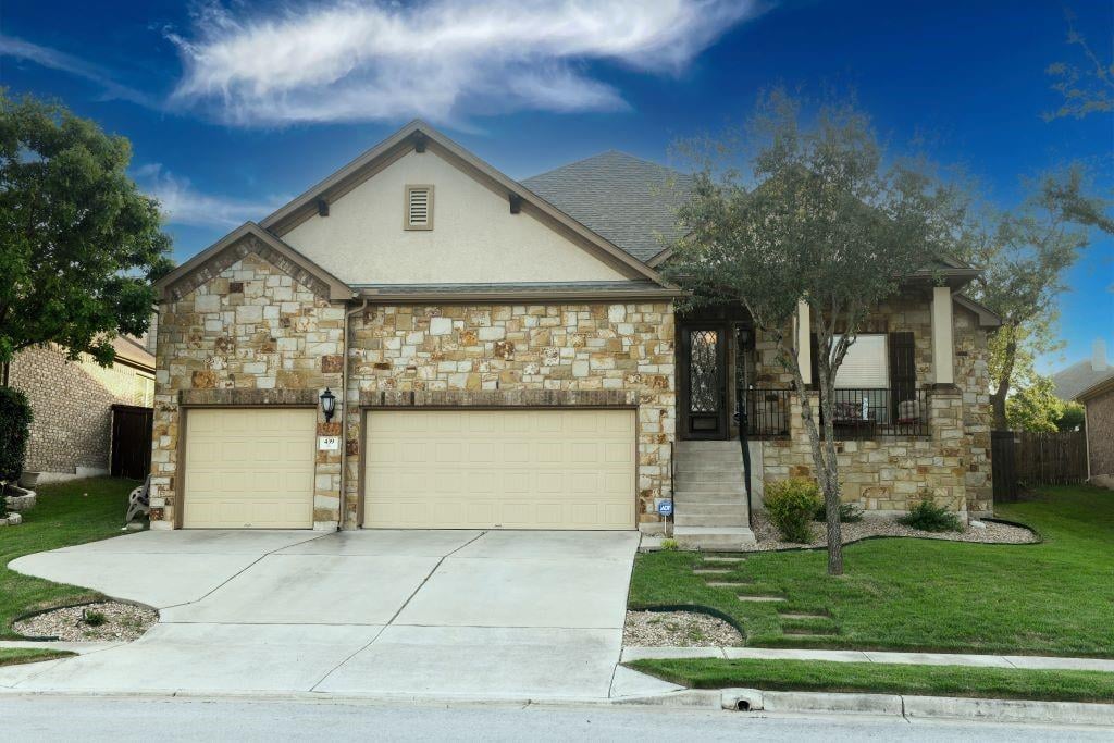 View 439 Drury Ln in Belterra Ph 5 Sec 10 439 Drury Ln - front exterior - Luxury home in Belterra Ph 5 Sec 10, Austin, TX