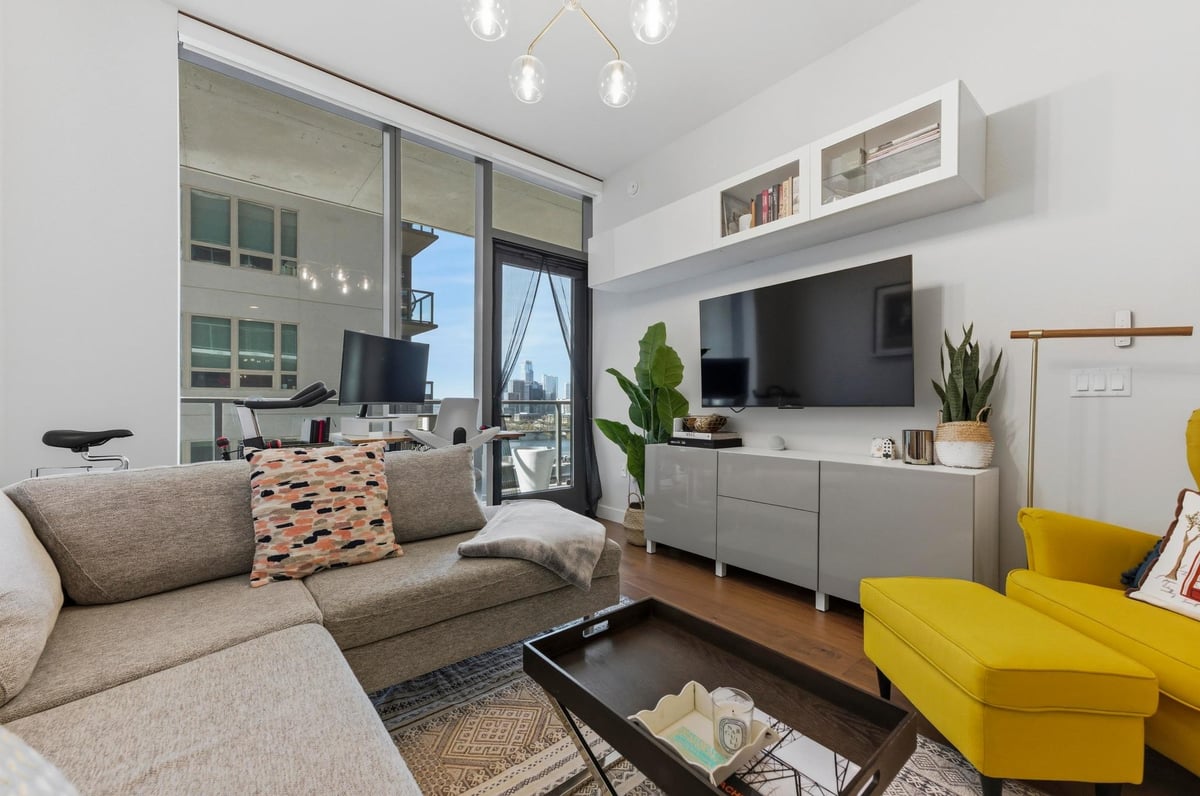 Living area at 44 East Ave Unit #1503 - 1 bed 1 bath home