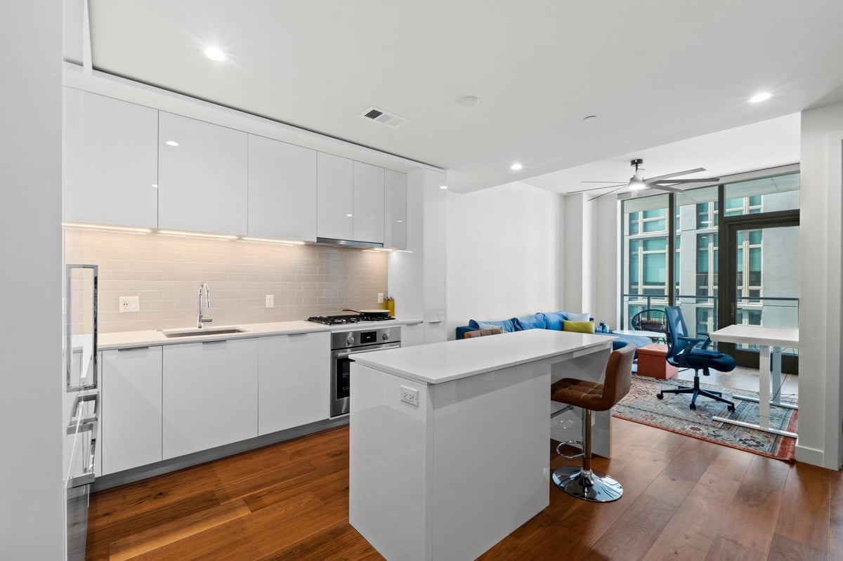 Kitchen at 44 East Ave Unit #1602 - 1 bed 1 bath home