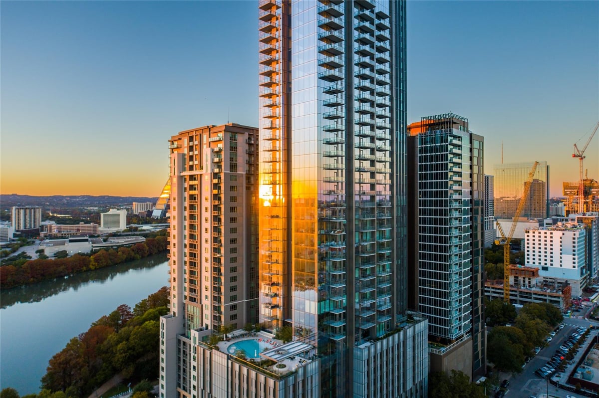 View 44 East Ave Unit #2508 in 44 East Ave Condominiums 44 East Ave Unit #2508 - front exterior - Luxury home in 44 East Ave Condominiums, Austin, TX