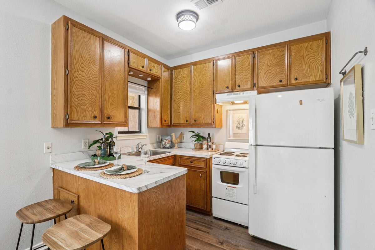 Kitchen at 4401 Speedway Unit #105 - 1 bed 1 bath home
