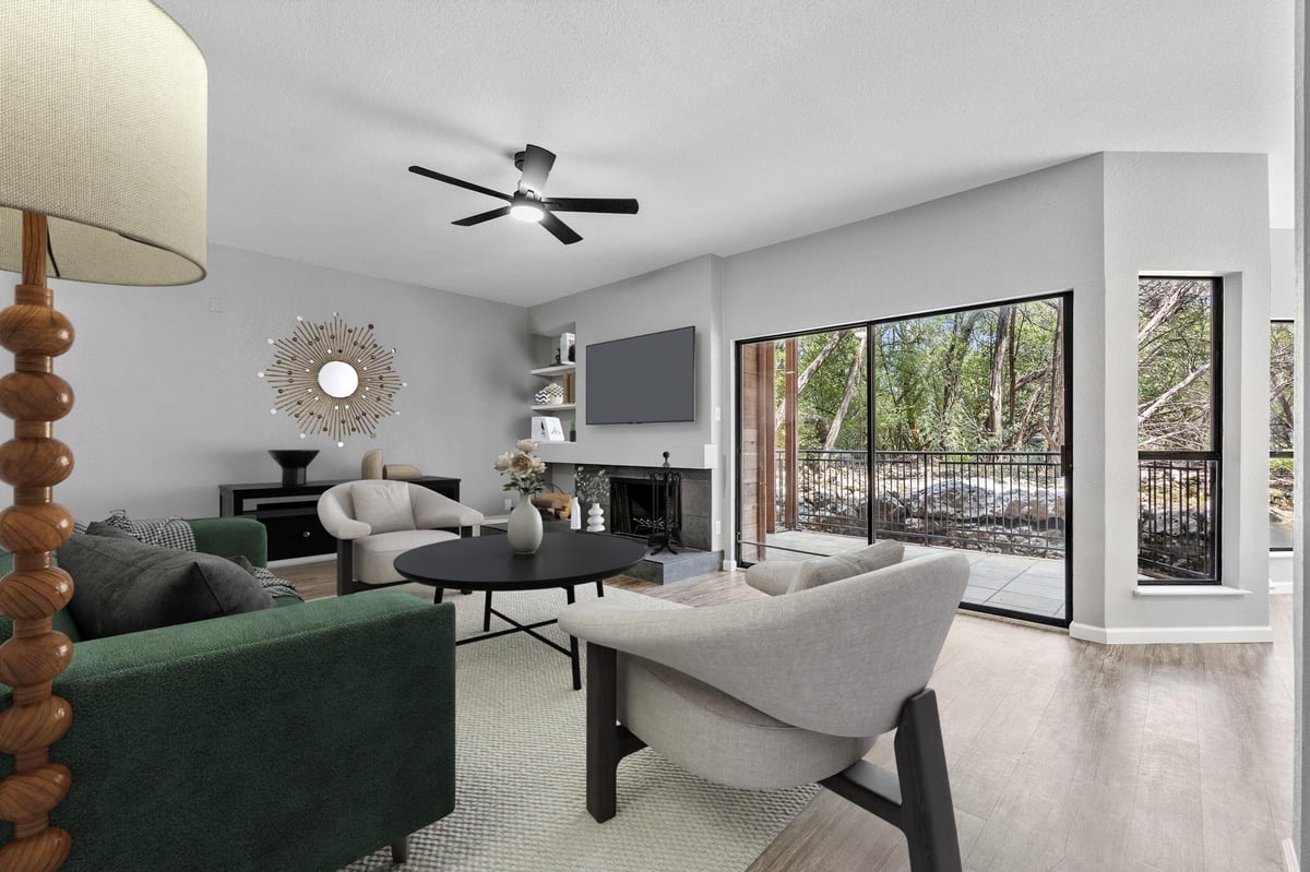 Living area at 4711 Spicewood Springs Rd Unit #106 - 2 bed 2 bath home