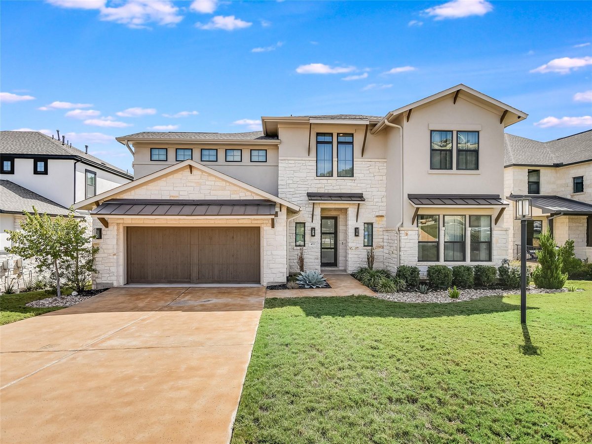 View 472 Anfield CIR in Rough Hollow 472 Anfield CIR - front exterior - Luxury home in Rough Hollow, Austin, TX