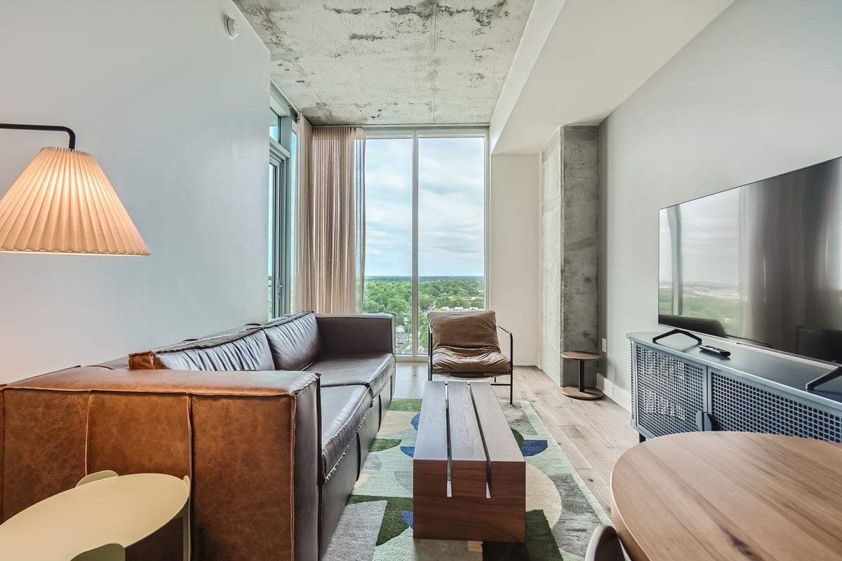 Living area at 48 E East Ave Unit #1706 - 1 bed 1 bath home