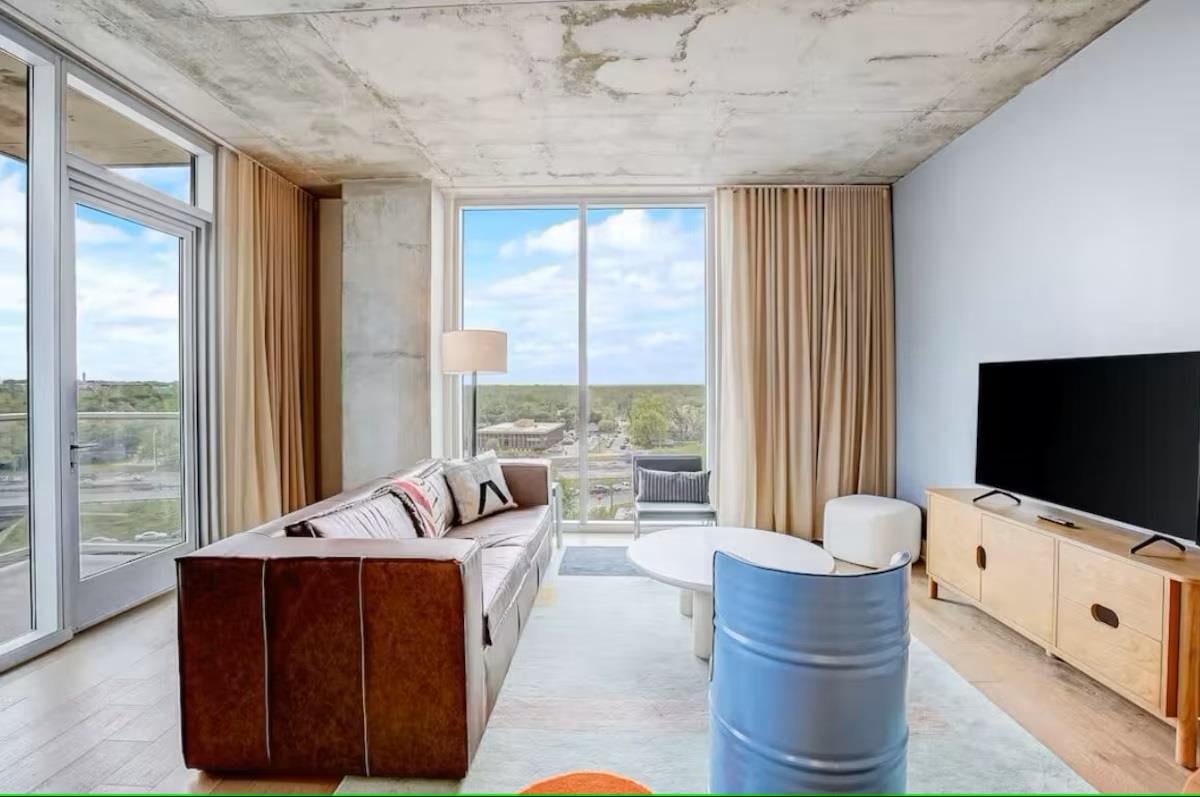 Living area at 48 East Ave Unit #1104 - 1 bed 1 bath home