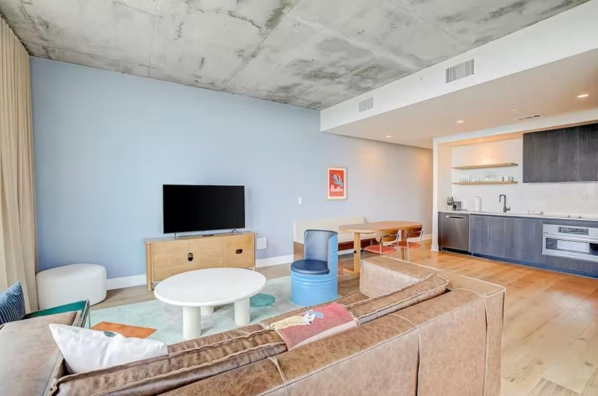 Primary bedroom at 48 East Ave Unit #1104 - 1 bed 1 bath home