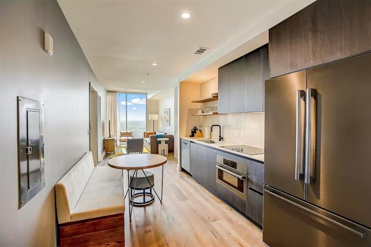 Living area at 48  East Ave  #1305 - 1 bed 1 bath home