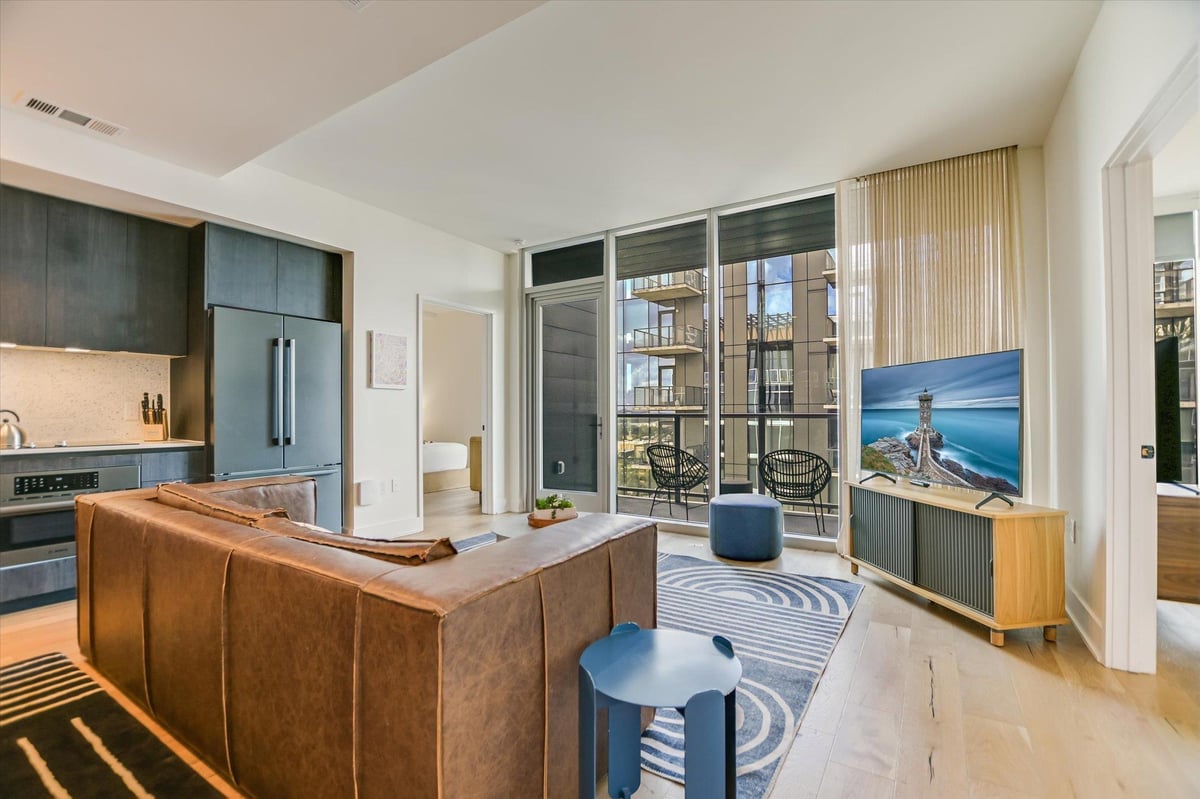 Primary bedroom at 48 East Ave Unit #3209 - 2 bed 2 bath home