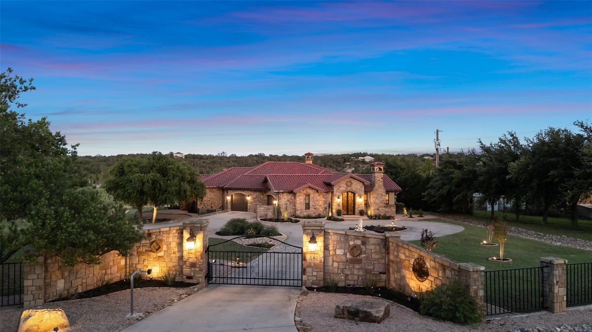 View 481 Chimney Cove DR in Chimney Cove Estates 481 Chimney Cove DR - front exterior - Luxury home in Chimney Cove Estates, Marble Falls, TX