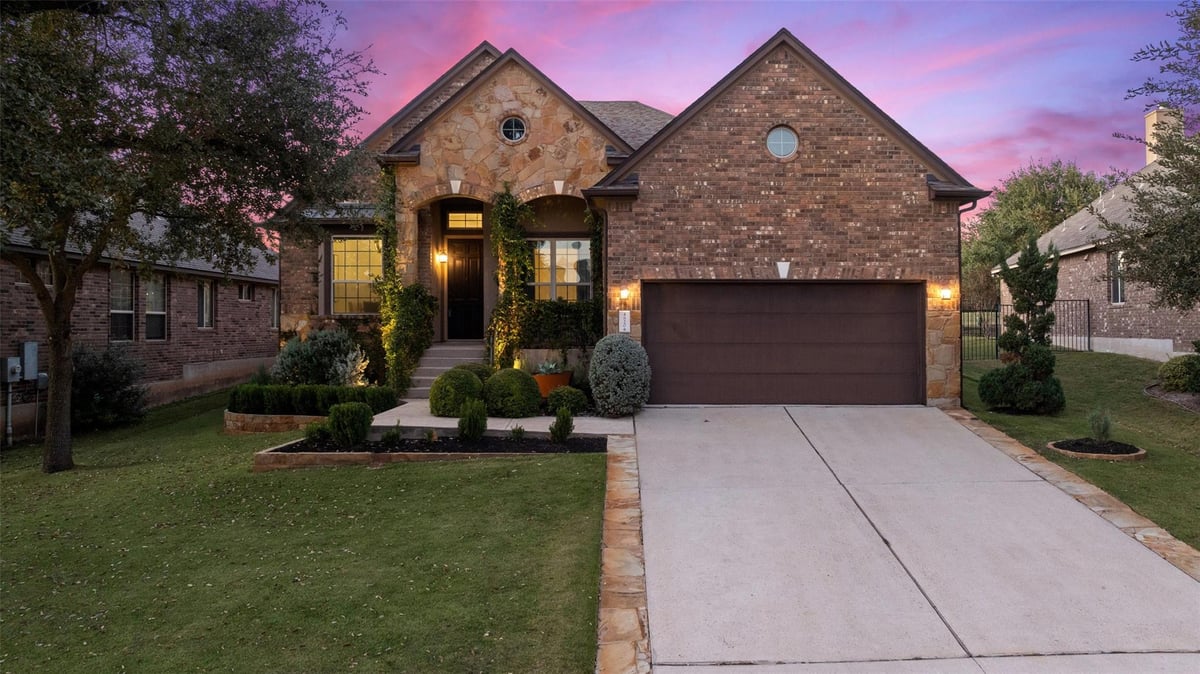 View 4820 Pyrenees PASS in Falconhead West Ph 1 Sec 2 & 4820 Pyrenees PASS - front exterior - Luxury home in Falconhead West Ph 1 Sec 2 &, Austin, TX