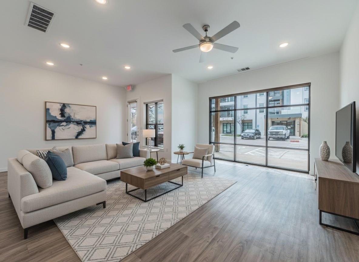Living area at 4901 Springdale Rd Unit #103 - 3 bed 2 bath home