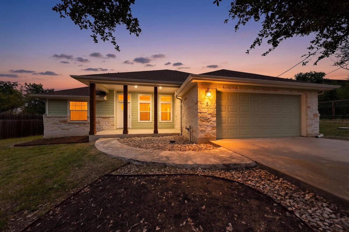 5 Las Flores Dr - front exterior - Luxury home in Woodcreek Sec 3, Wimberley, TX