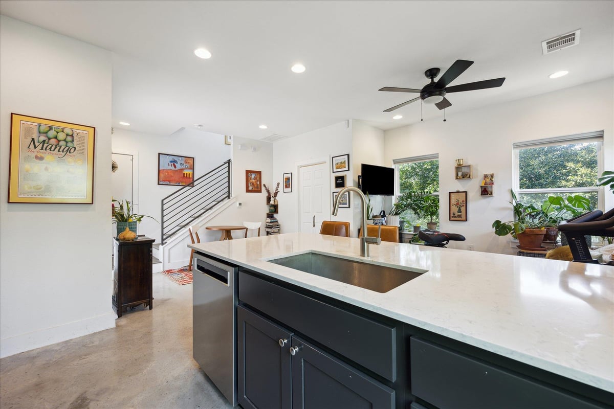 Living area - 5006 Baker St Unit #B Living area at 5006 Baker St Unit #B - 2 bed 1 bath home