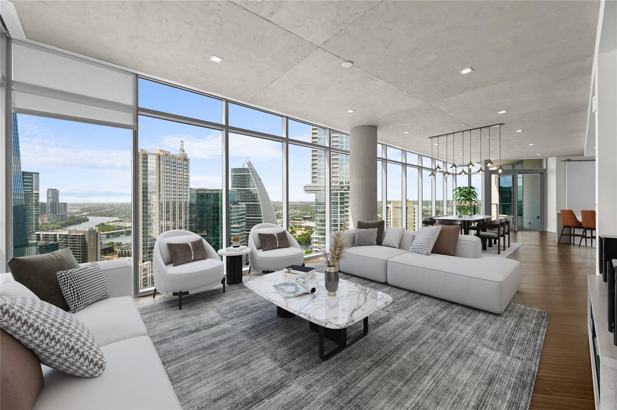 Living area at 501 West Ave Unit #3201 - 3 bed 3 bath home