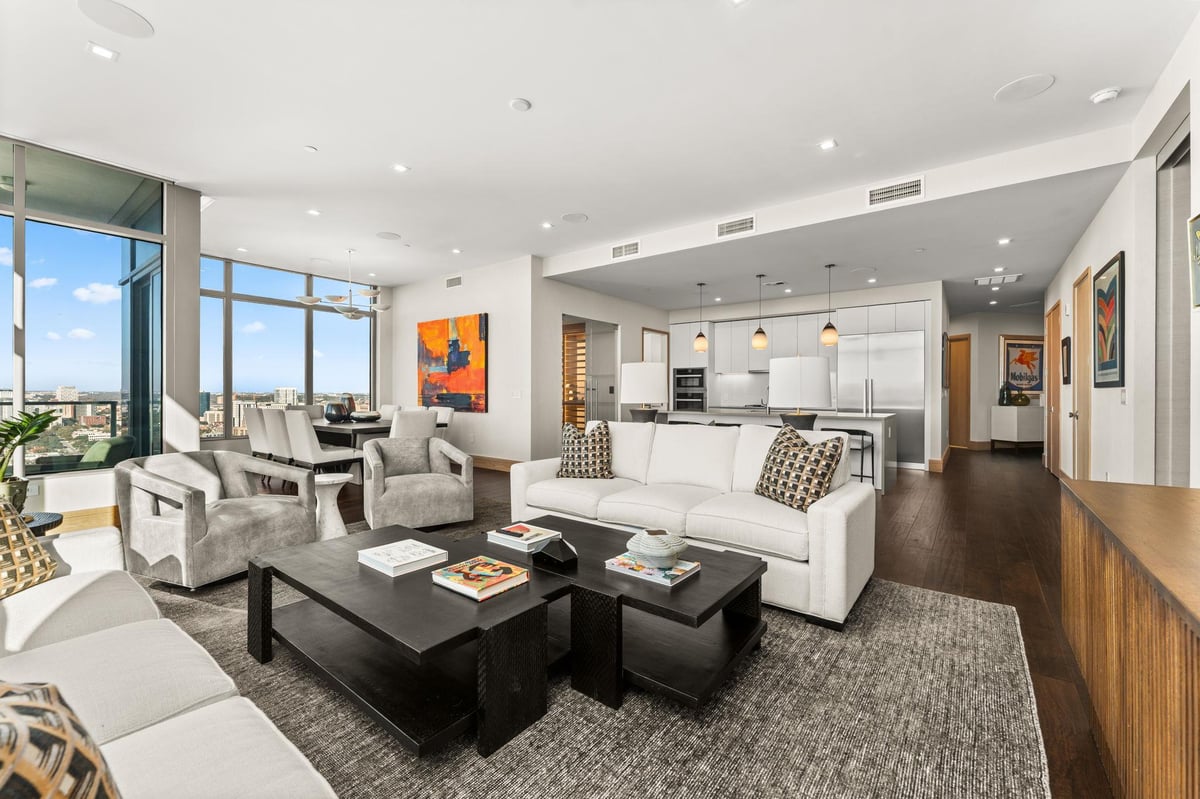 Living area at 501 West Ave Unit #3602 - 3 bed 3 bath home