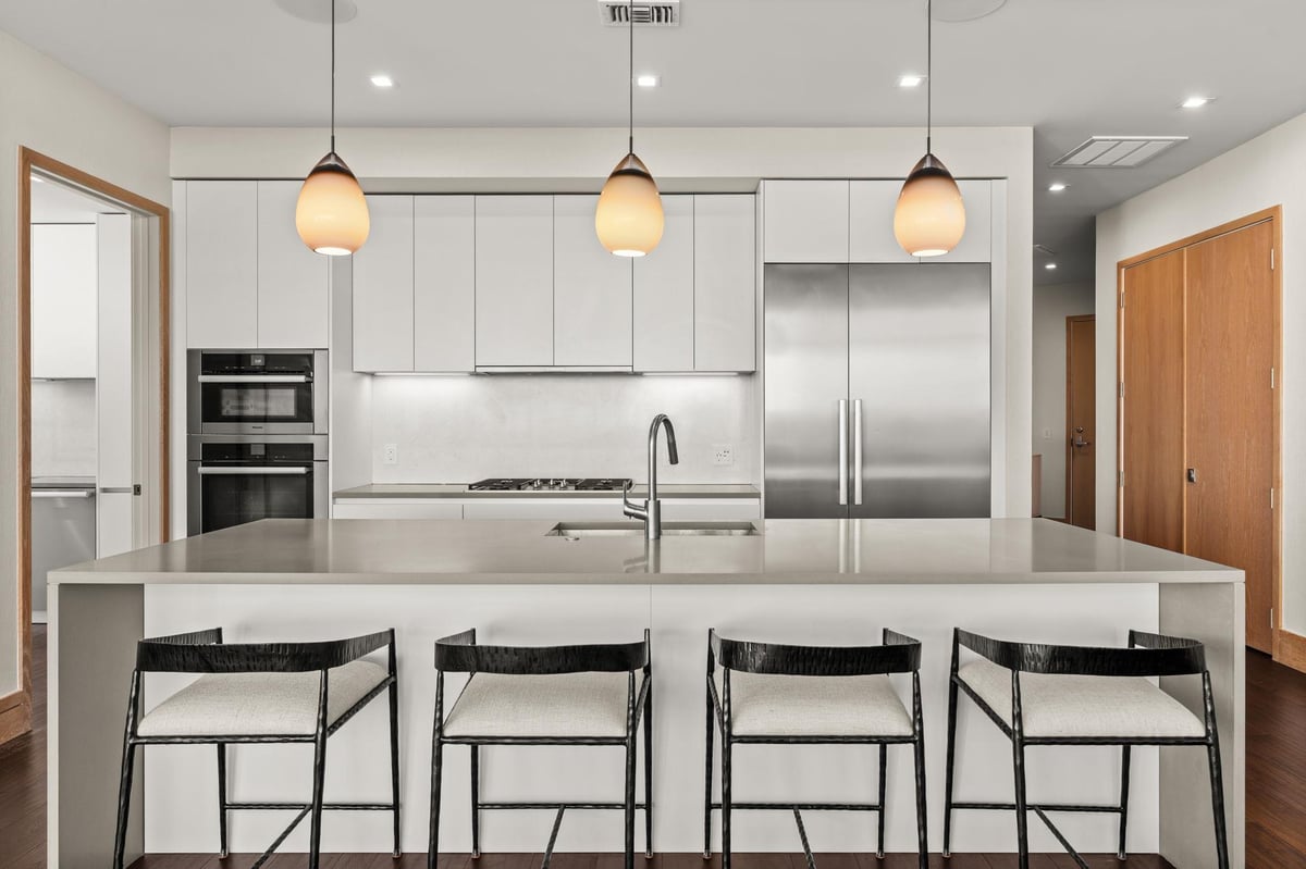 Primary bedroom at 501 West Ave Unit #3602 - 3 bed 3 bath home