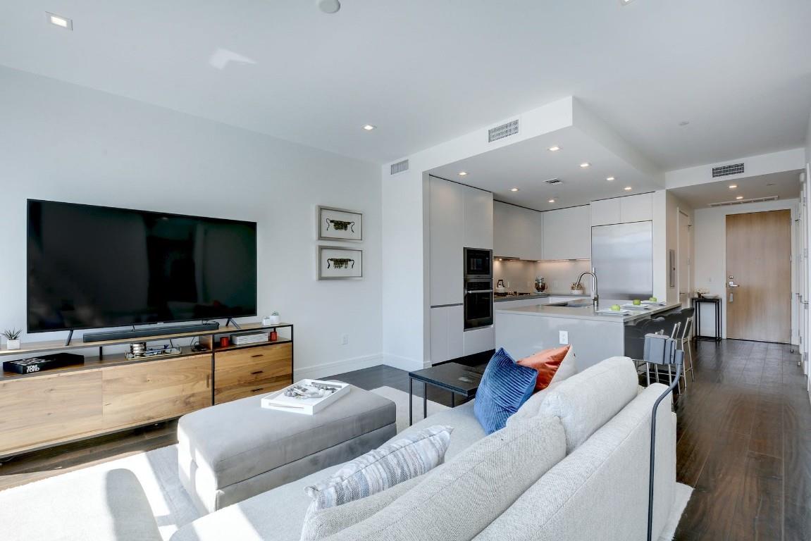 Primary bedroom at 501 West Ave Unit #703 - 1 bed 1 bath home