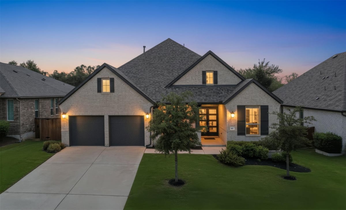 View 503 Painted Creek Way in 6 Creeks Ph 1 Sec 3 503 Painted Creek Way - front exterior - Luxury home in 6 Creeks Ph 1 Sec 3, Kyle, TX