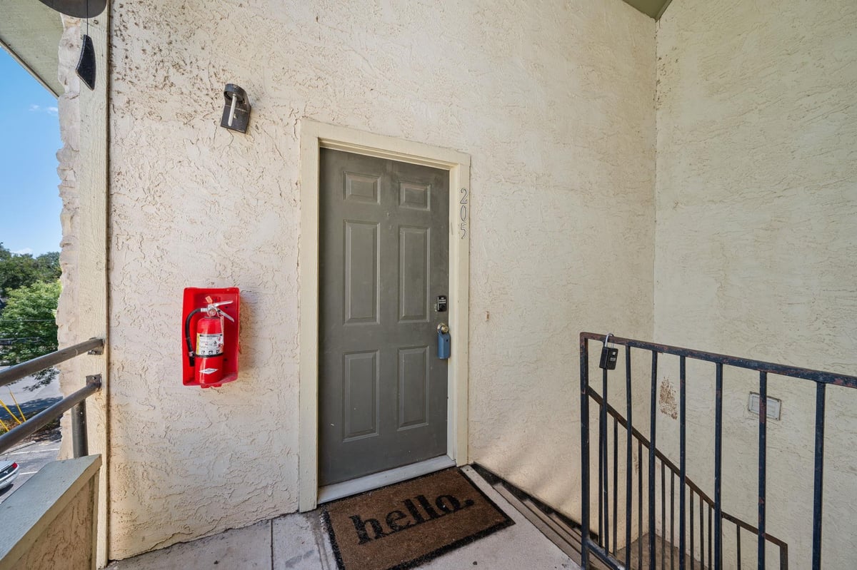 Bathroom at 506 W San Antonio St Unit #A5 - 2 bed 2 bath home