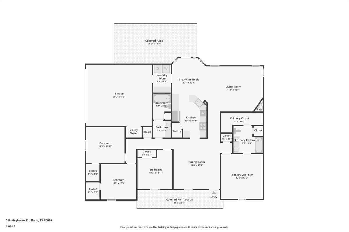 Living area at 510 Maybrook Dr - 4 bed 2 bath home