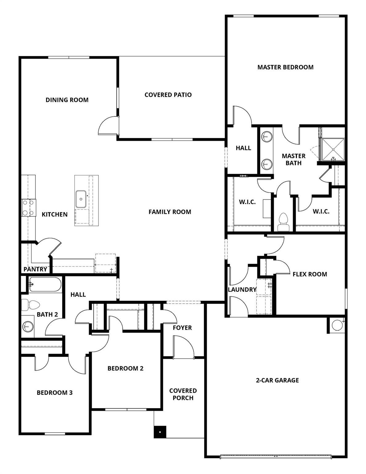 Living area at 517 West Luna Blue Ln - 3 bed 2 bath home