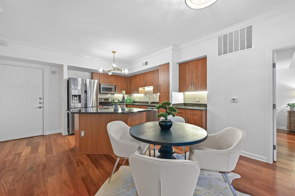 Living area at 54 Rainey St Unit #412 - 2 bed 2 bath home