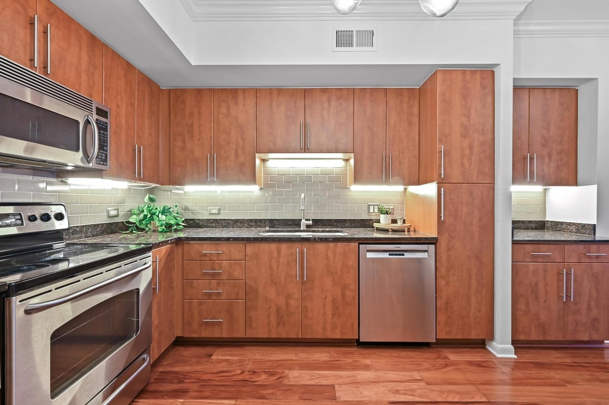 Primary bedroom at 54 Rainey St Unit #412 - 2 bed 2 bath home