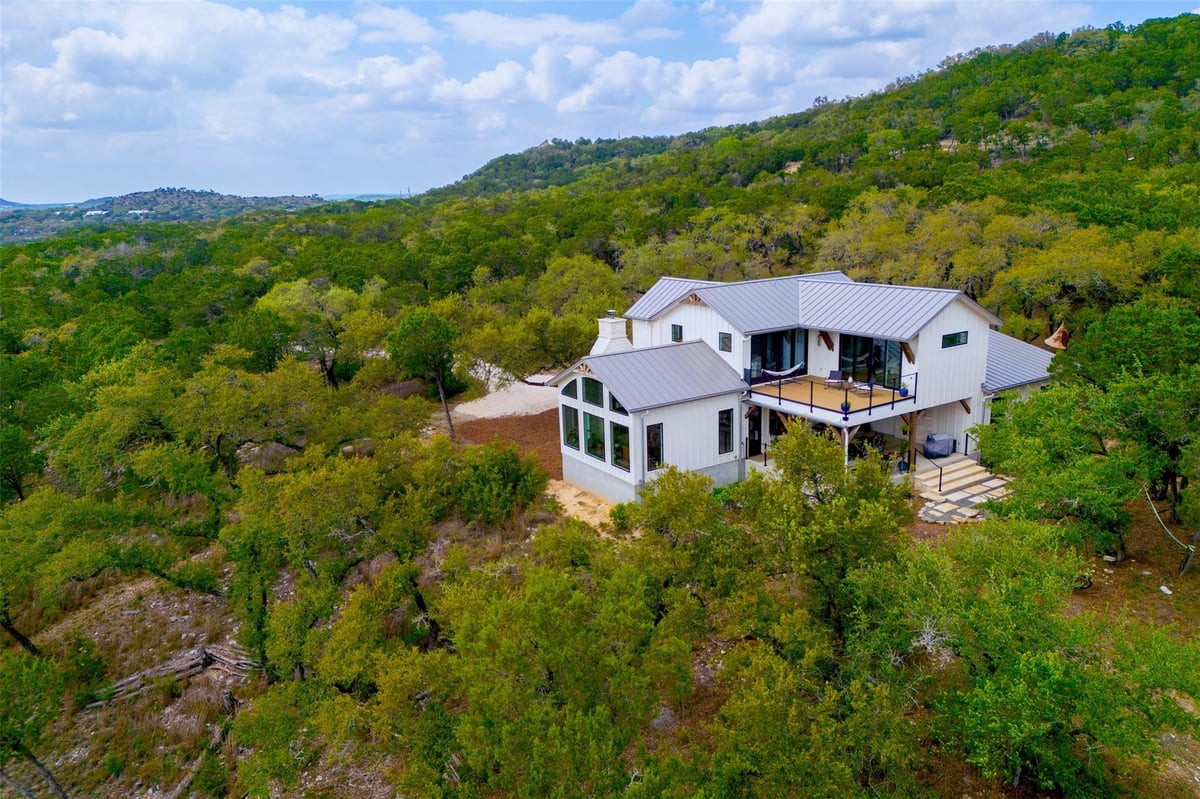 View 540 Casey Ln in Cannon Sub 540 Casey Ln - front exterior - Luxury home in Cannon Sub, Wimberley, TX
