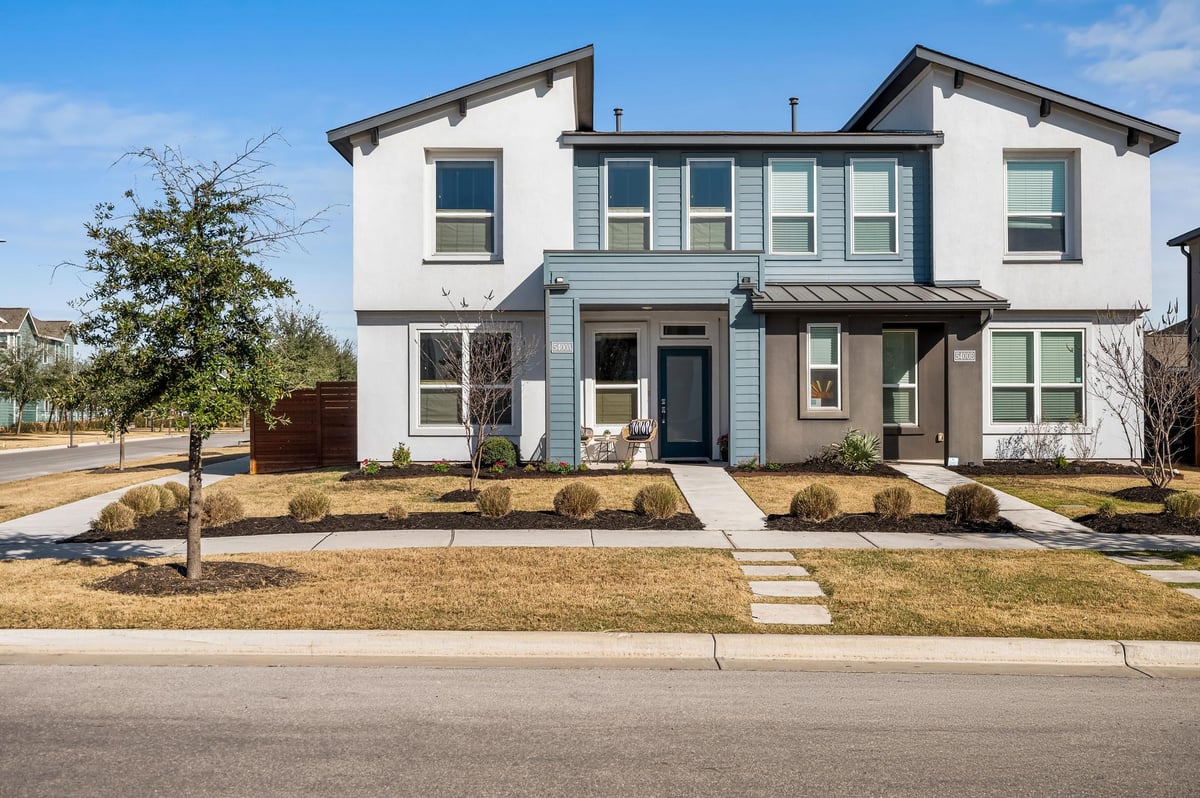 View 5400 Baythorne Dr Unit #A in Goodnight Ranch 5400 Baythorne Dr Unit #A - front exterior - Luxury home in Goodnight Ranch, Austin, TX