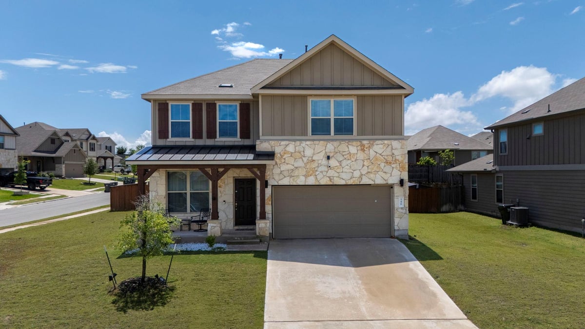 View 548 Purple Heart DR in Sunfield Ph Four Sec Two 548 Purple Heart DR - front exterior - Luxury home in Sunfield Ph Four Sec Two, Buda, TX